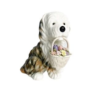 Cosmo Gifts The Suberto Collection Saint Bernard /floral basket/ music box